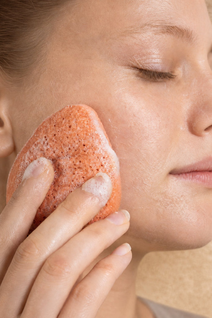 100% Pure Konjac & Pink Clay Compostable Face Sponge - Scoop Whole Beauty - sponge