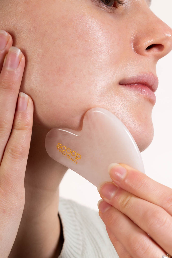 100% Rose Quartz Face Sculpting Gua Sha - Scoop Whole Beauty - Gua Sha