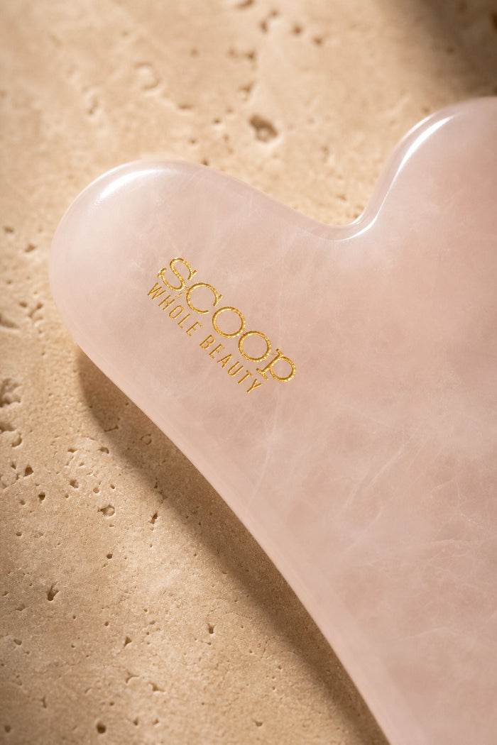 100% Rose Quartz Face Sculpting Gua Sha - Scoop Whole Beauty - Gua Sha