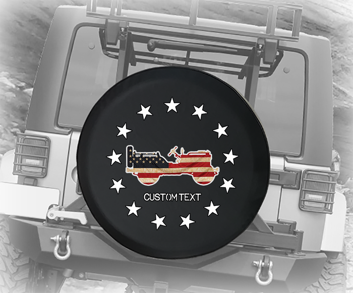 13 Stars Betsy Ross USA Flag 4x4- Personalized Spare Tire Cover - TireCoverPro