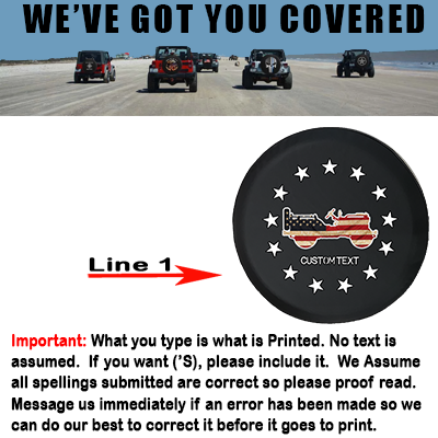 13 Stars Betsy Ross USA Flag 4x4- Personalized Spare Tire Cover - TireCoverPro
