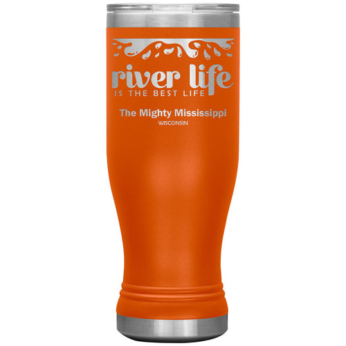 20 oz Stainless BOHO Tumbler, River Life, Wisconsin, Opt2
