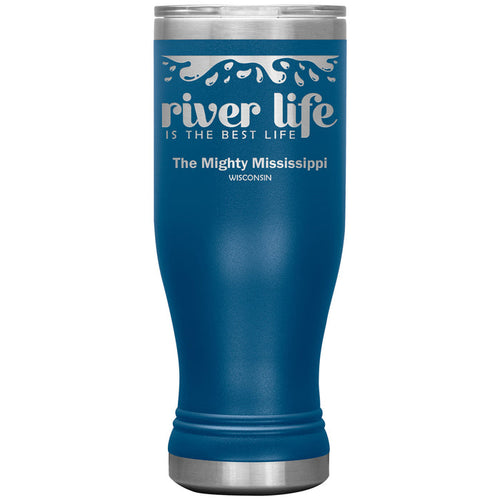 20 oz Stainless BOHO Tumbler, River Life, Wisconsin, Opt2