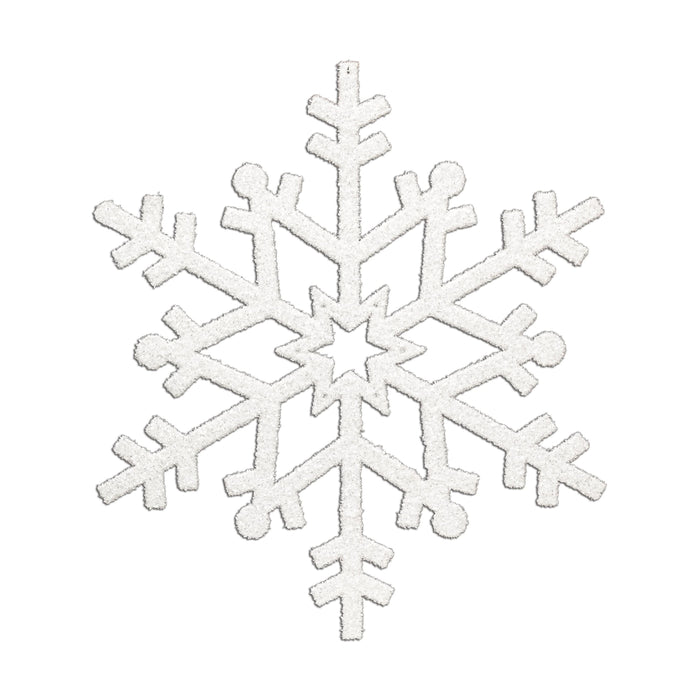Dekra-Lite 24" Silver Geometric Snowflake w/ White Glitter