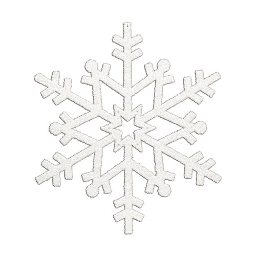 Dekra-Lite 24" Silver Geometric Snowflake w/ White Glitter