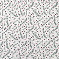 3 Wise Penguins 80860-4 - white with red berries, holly and vines