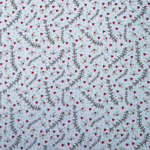 3 Wise Penguins 80860-5 - blue with red berries, holly and vines