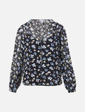 Alec Floral Blouse in Navy