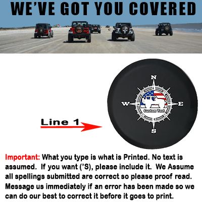 American Flag Compass USA 4x4- Personalized Spare Tire Cover - TireCoverPro