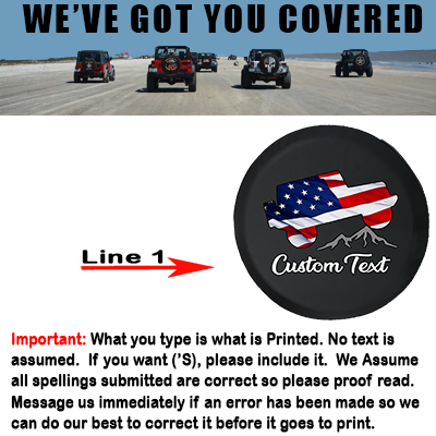 American Flag Offroad Mountain 2 Door- Personalized Spare Tire Cover