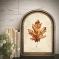 Arch Frame Art Fall Leaf Oak Autumn | Wood & Canvas