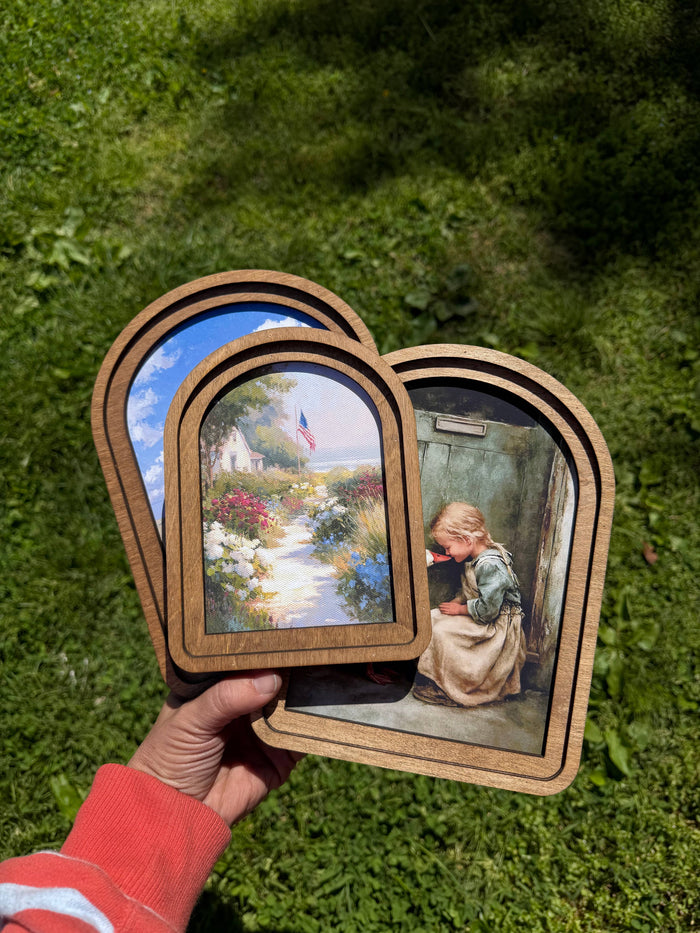 Arch Frame Art Moody Acorn Fall Autumn | Wood & Canvas