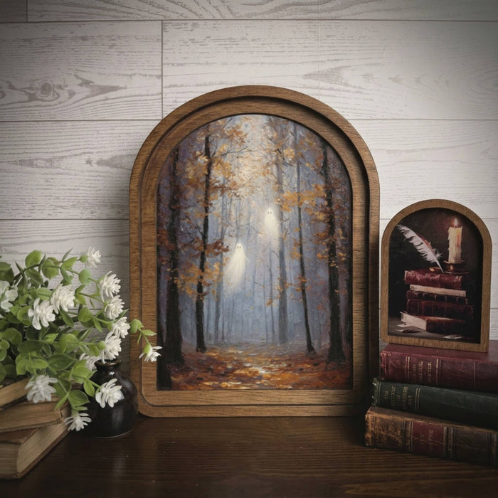 Arch Frame Art Moody Acorn Fall Autumn | Wood & Canvas