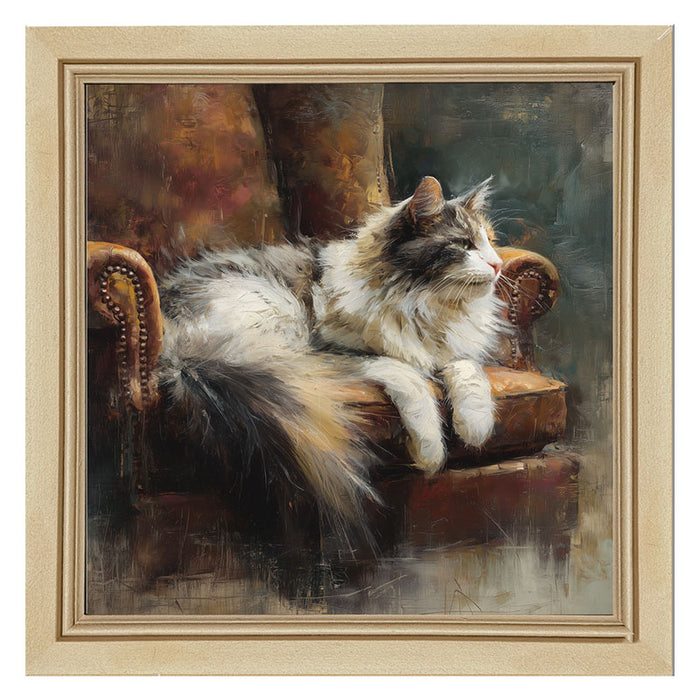 Armchair with Long Haired Cat