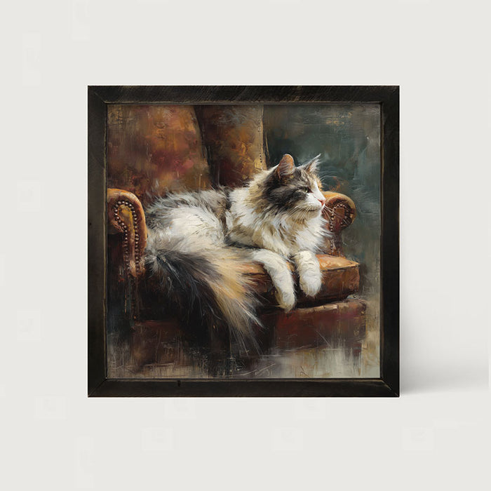 Armchair with Long Haired Cat