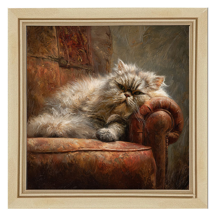 Armchair with Lounging Persian Cat