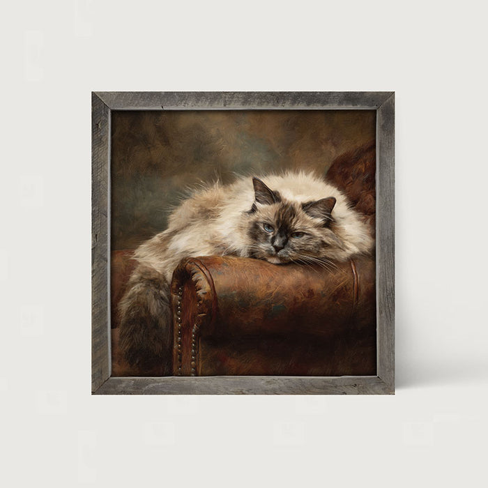 Armchair with Ragdoll Cat - Framed Art