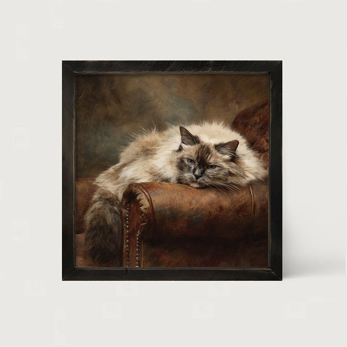 Armchair with Ragdoll Cat - Framed Art