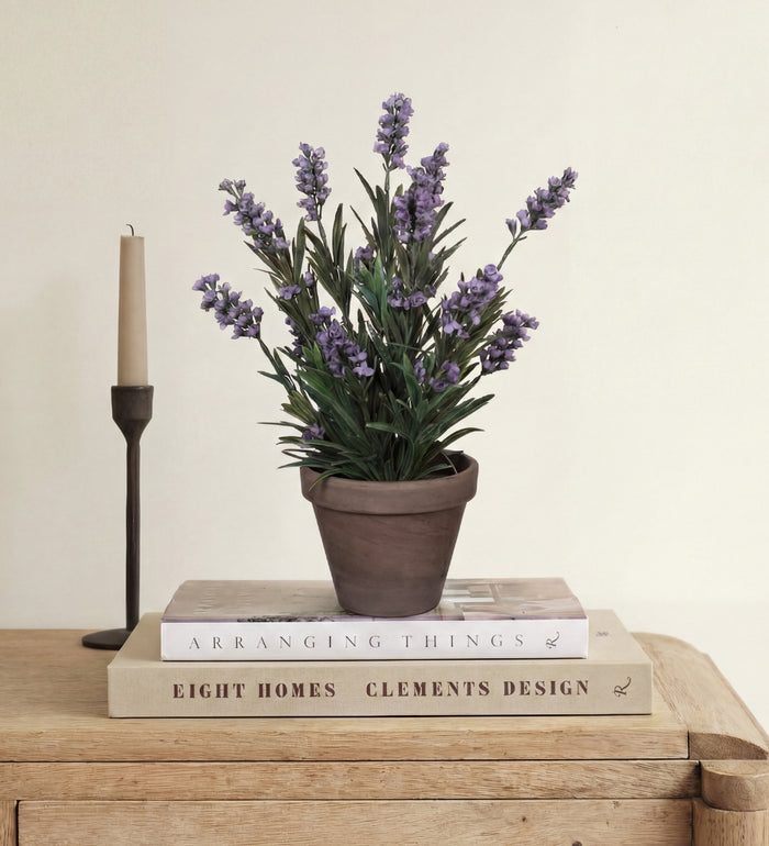 Artificial Blue Lavender & Pot
