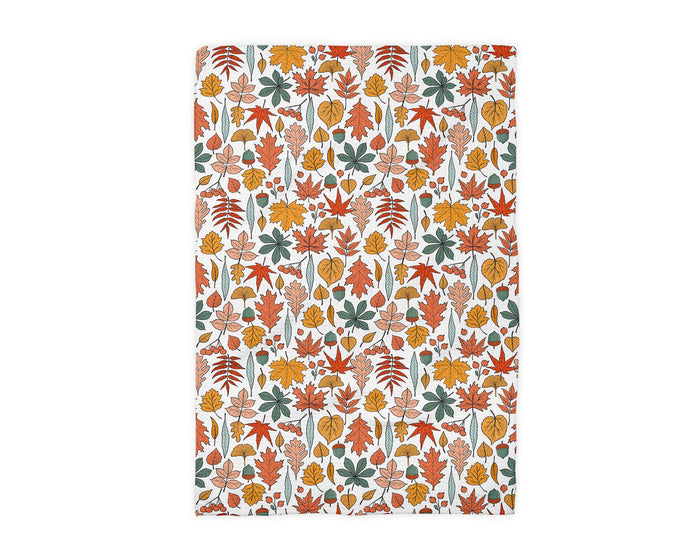 Autumn Leaves Foliage Fall Acorn Retro Kitchen Towel Waffle