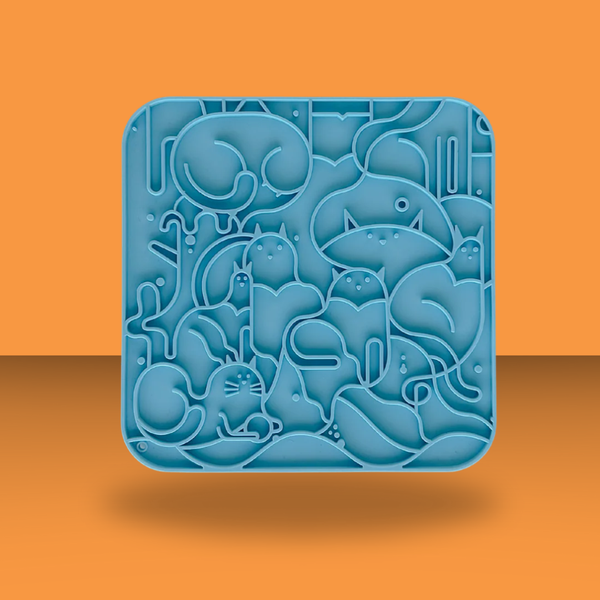 Barks and Brownies Cat Lick Mat Blue