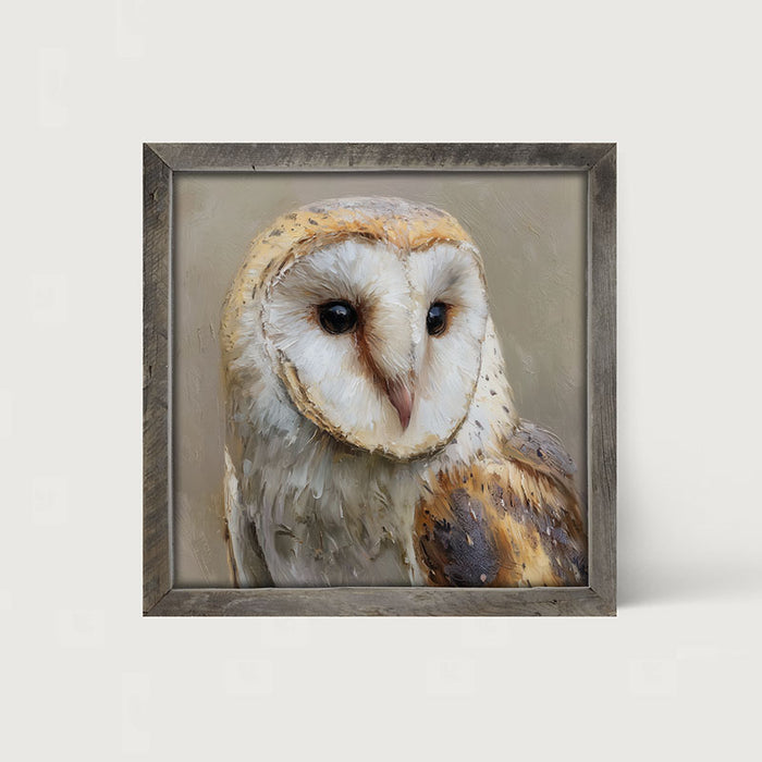 Barn Owl Close-up - Framed Art