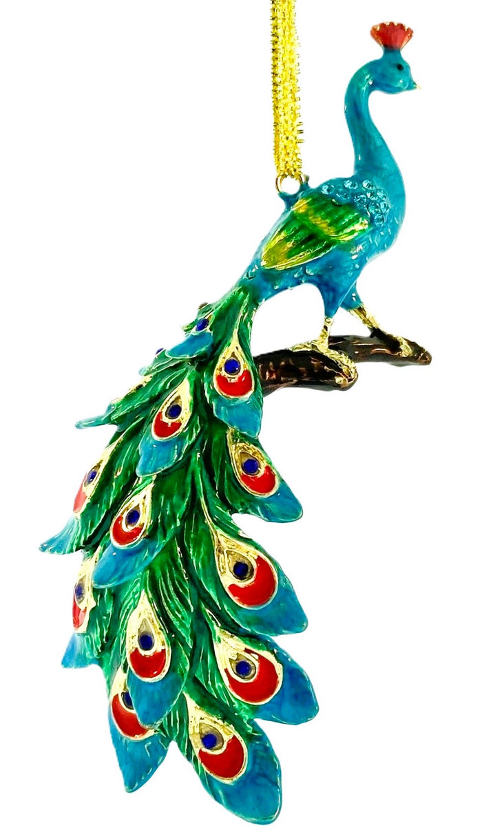 Bejeweled Peacock Ornament