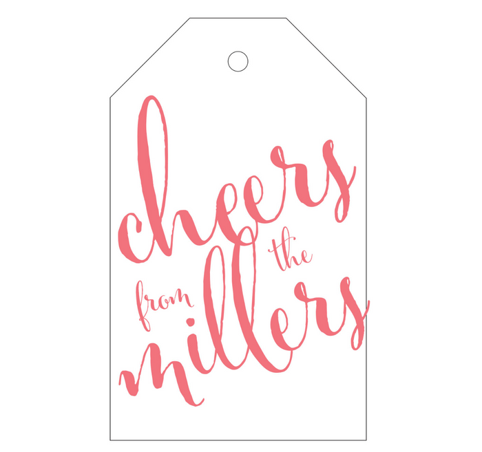 Big Cheers Letterpress Personalized Gift Tag - T38