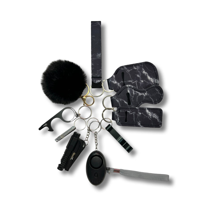 Black Marble Self-Defence Keychain