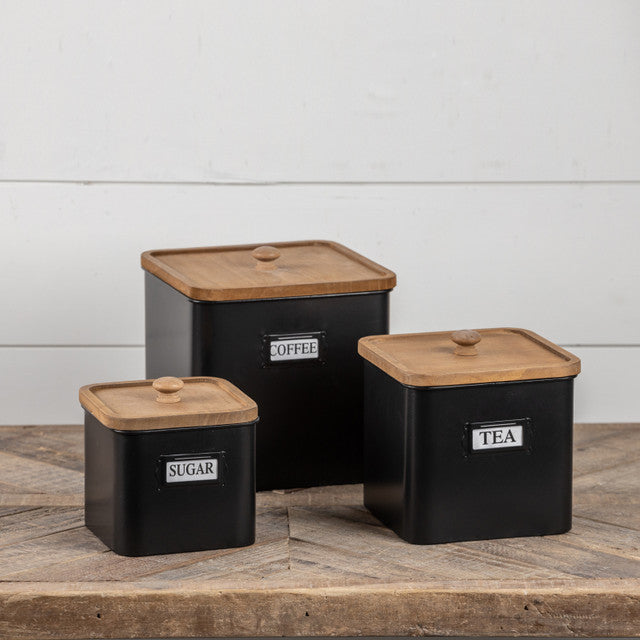 Black Metal Canisters