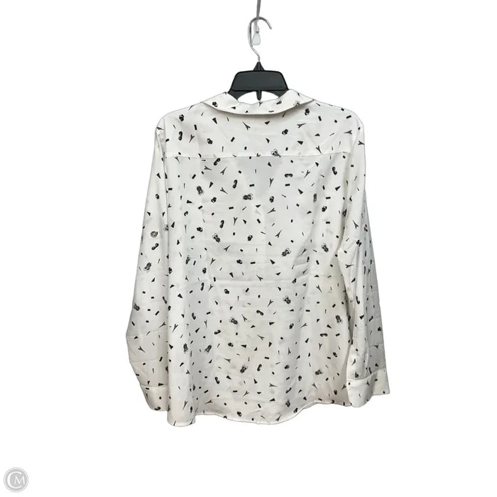 Blouse Designer By Karl Lagerfeld In Black & White, Size: Xl