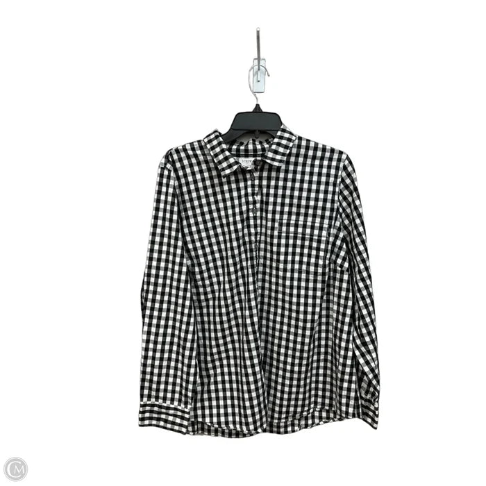 Blouse Long Sleeve By J. Crew In Checkered Pattern, Size: 2x
