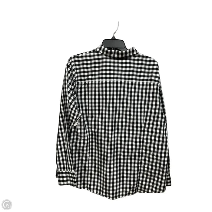 Blouse Long Sleeve By J. Crew In Checkered Pattern, Size: 2x