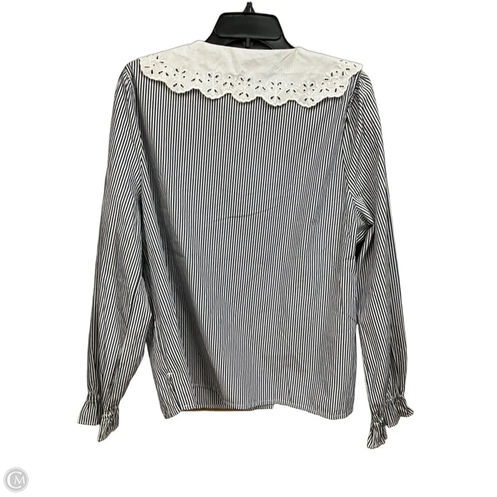 Blouse Long Sleeve By J. Crew In Striped Pattern, Size: L
