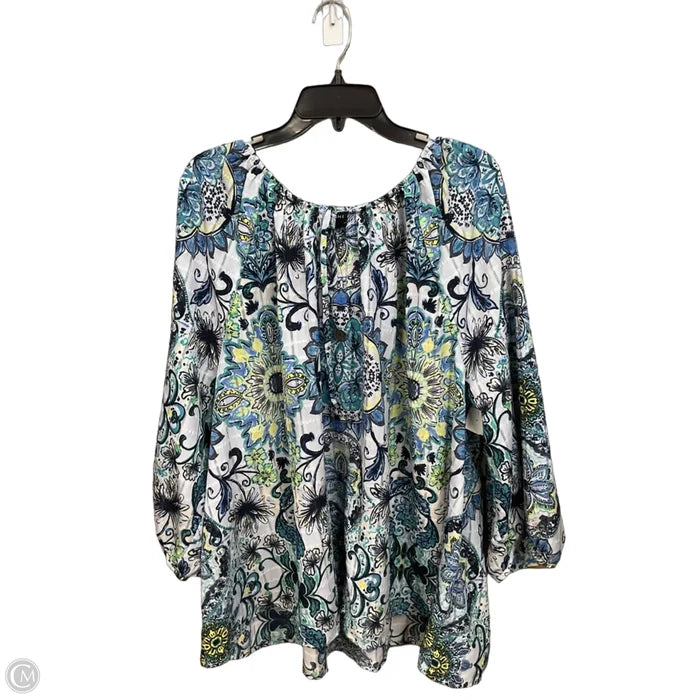 Blouse Long Sleeve By Lane Bryant In Floral Print, Size: 4x