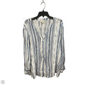 Blouse Long Sleeve By Style And Company In Blue & White, Size: L