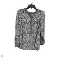 Blouse Long Sleeve By Talbots In Blue & White, Size: L