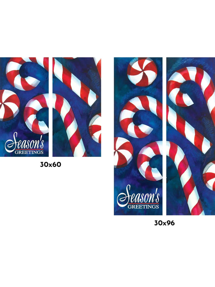 Blue Candy Cane Double Vinyl Banner Set Dekra-Lite