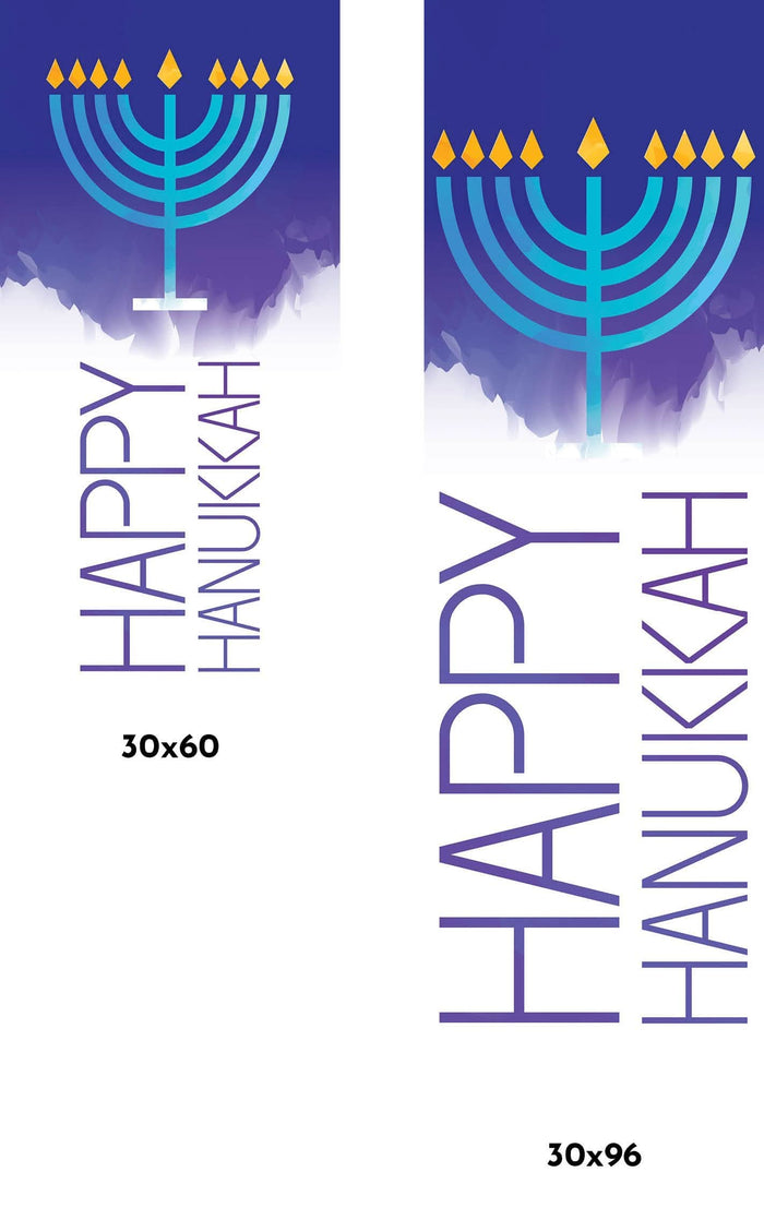 Blue Menorah Single Vinyl Banner Dekra-Lite