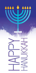 Blue Menorah Single Vinyl Banner Dekra-Lite