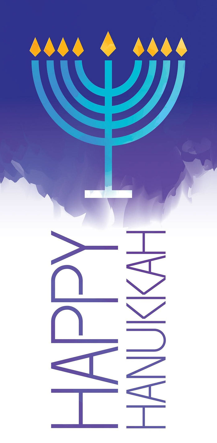 Blue Menorah Single Vinyl Banner Dekra-Lite