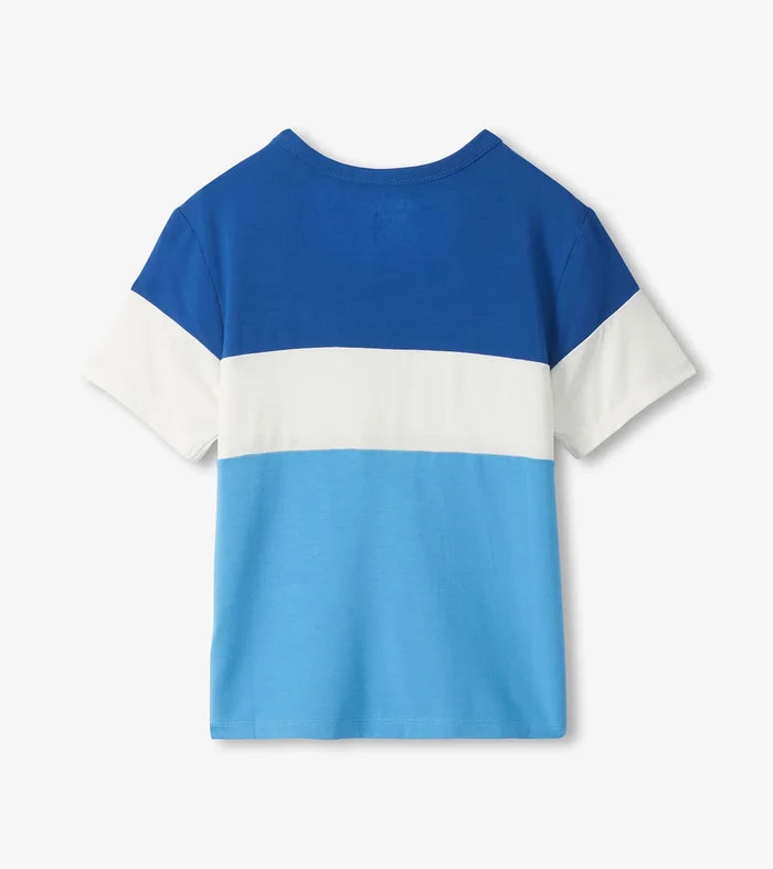Blue Niagara Color Block Bamboo Tee