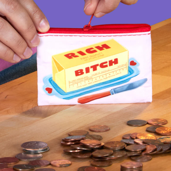Blue Q Coin Purse Rich Bitch