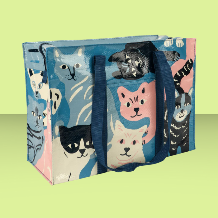 Blue Q Zip Top Tote Bag Happy Cats