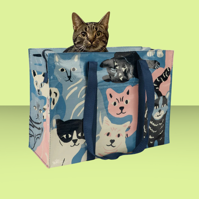Blue Q Zip Top Tote Bag Happy Cats