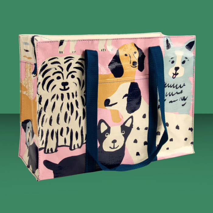Blue Q Zip Top Tote Bag Happy Dogs