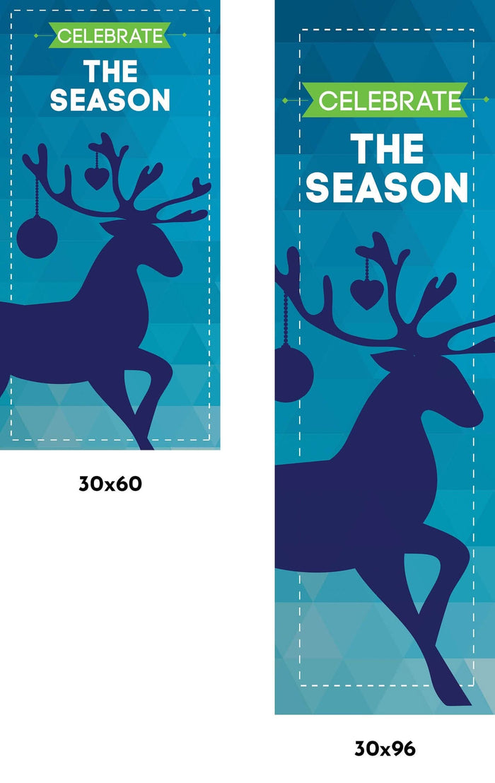 Blue Reindeer Single Vinyl Banner Dekra-Lite