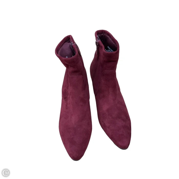 Boots Ankle Heels By Impo In Maroon, Size: 6.5