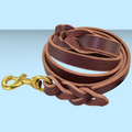 Braided Leather Lead 3/4" width 6'
