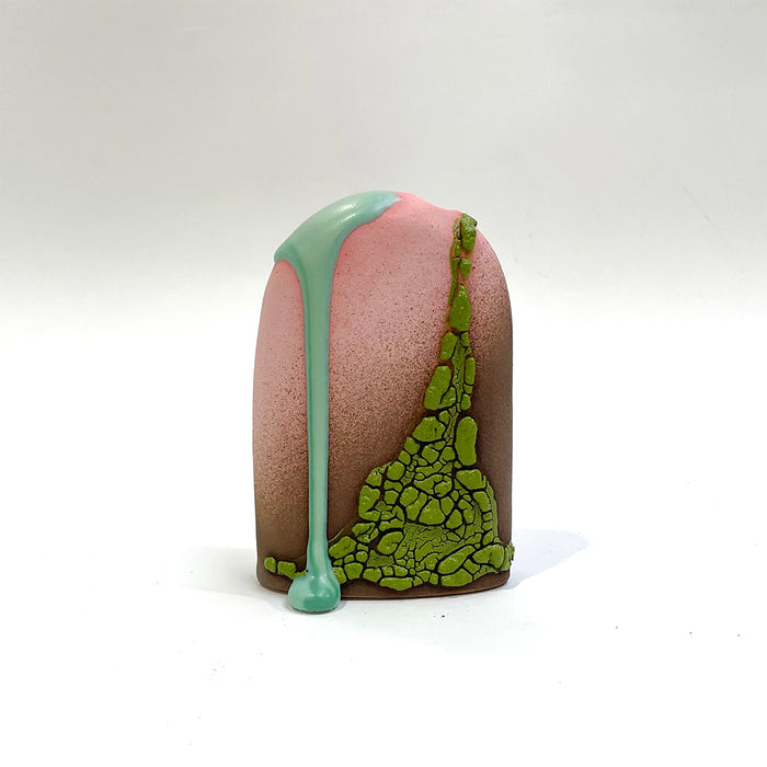 Bud Vase - Pink/Brown/Green